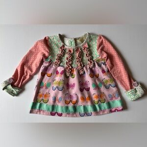 Matilda Jane Colorful Ruffle Long-Sleeved Blouse 12-18M EUC